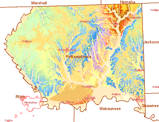 geologic map of Pottawatomie County