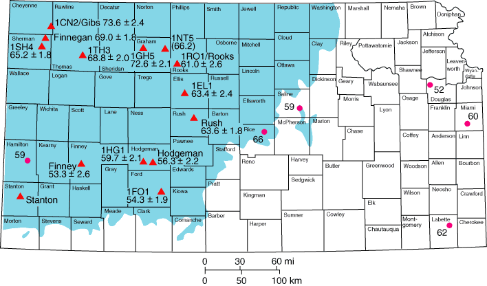 Larger numbers to north (60-73); lower numbers to south (53 to 56)