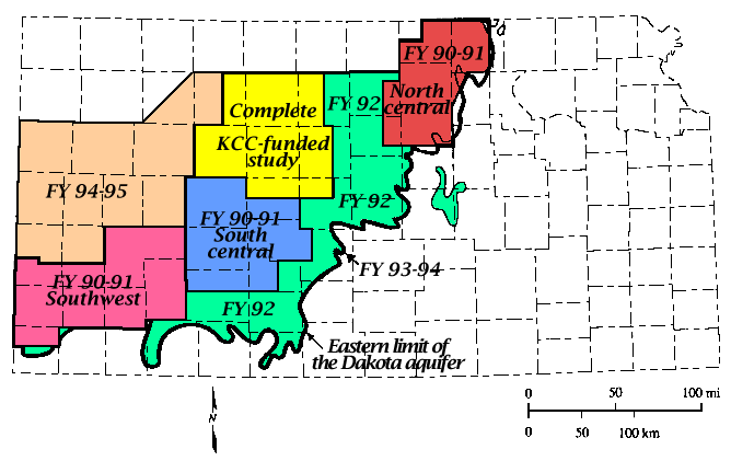 Kansas map showing areas investigated