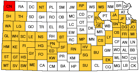 Index map of Kansas showing Cheyenne County and other bulletins online