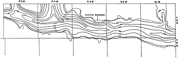 Thickness ranges from 110 in west to 60-80 feet in east.