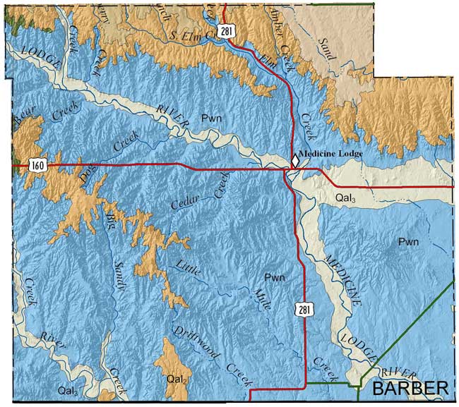 Barber County geologic map