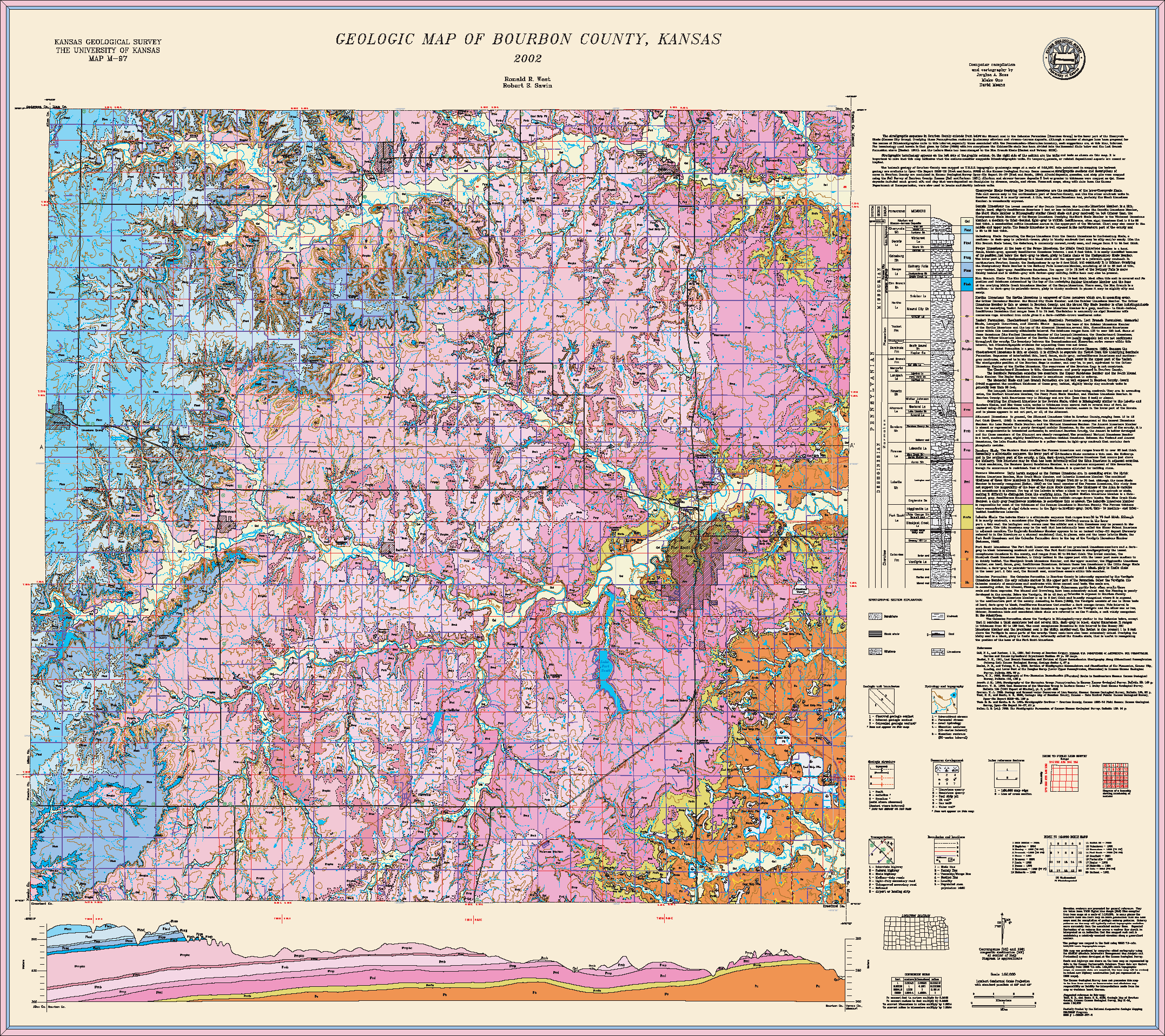 Bourbon County geologic map