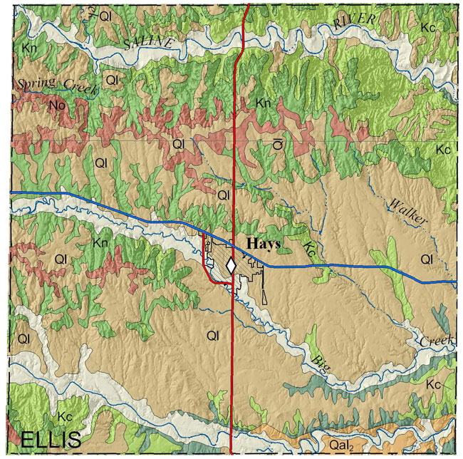 Ellis County geologic map