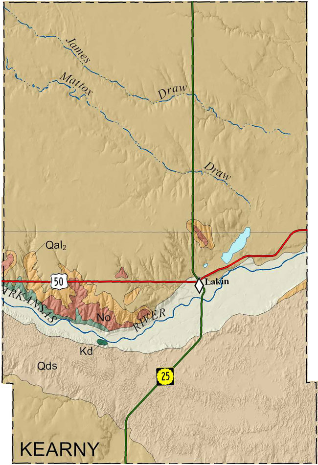 Kearny county geologic map