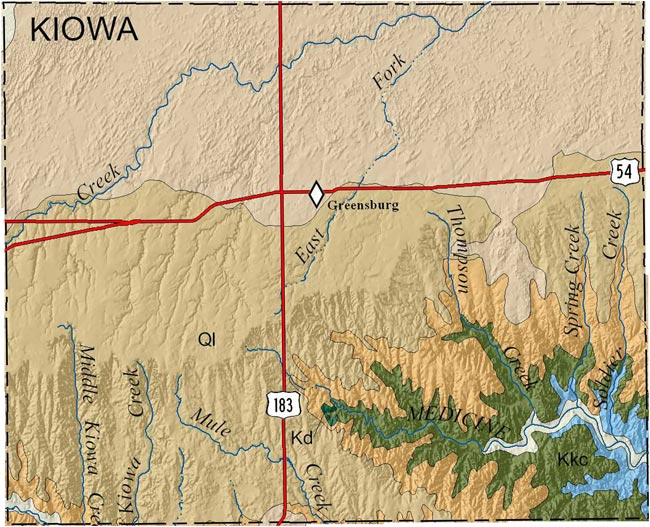 Kiowa county geologic map