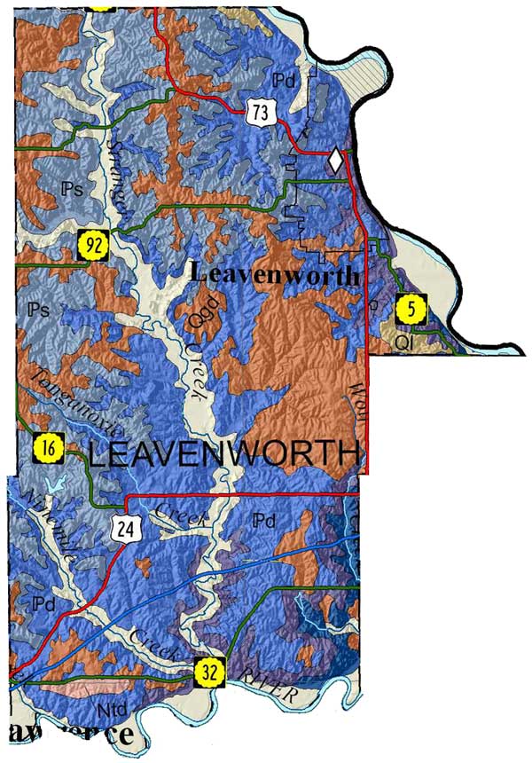 Leavenworth County geologic map