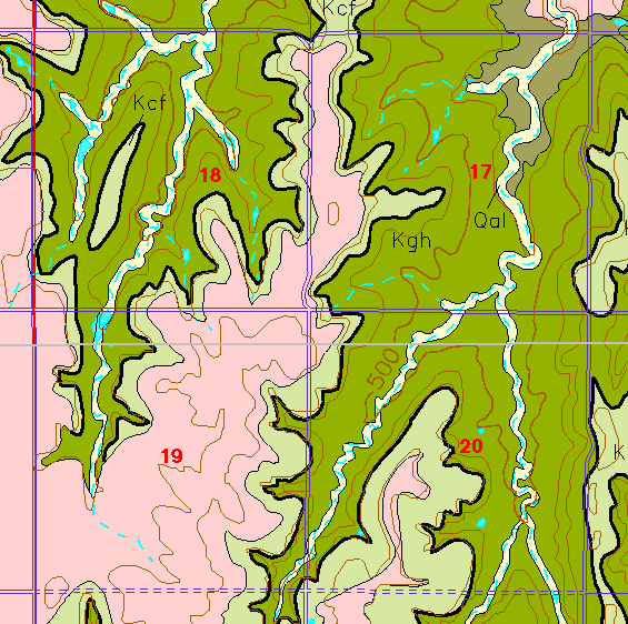 small part of Russell Co. geologic map