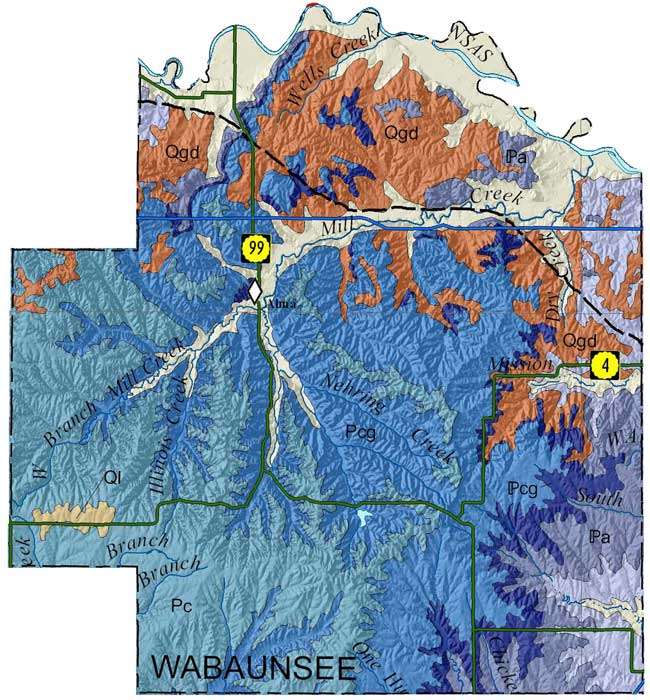 Wabaunsee County geologic map