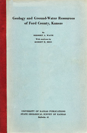 Cover of the book; blue paper with black text, red binding.