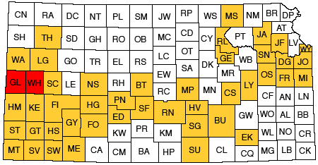 Index map of Kansas showing Greeley abd Wichita counties and other bulletins online