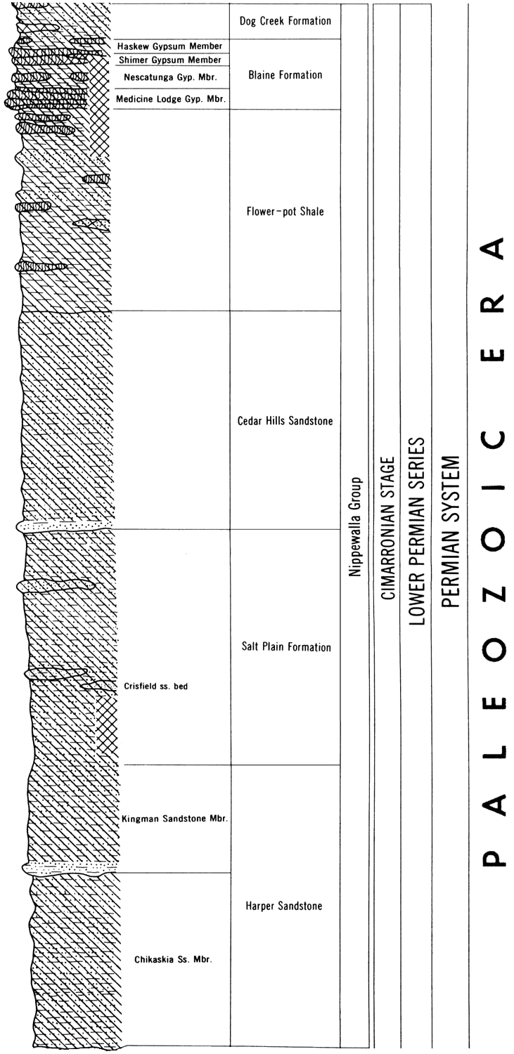original version of Paleozoic chart, Nippewalla Group