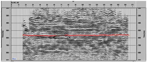 seismic data with small area highlighted