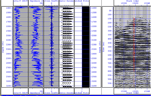 synthetic seismic section compares favorably with CDP-stacked data