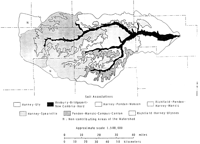 Soils map for Pawnee Watershed.