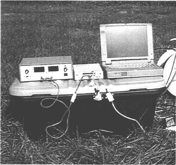 PC laptop and data logger can be positioned in the field for immediate processing.