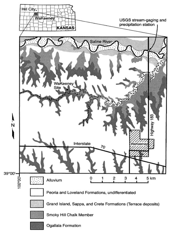 WaKeeney is in northern Trego County; well in in Ogallala Formation, halfway between Saline River and I-70