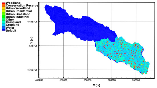 Surface domain characterization in post-development HGS simulations.