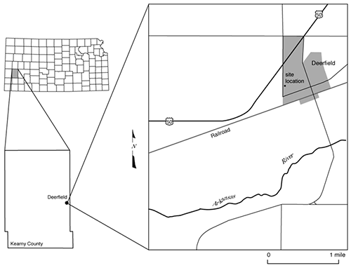 Location of the multilevel well sites in the Arkansas River corridor.