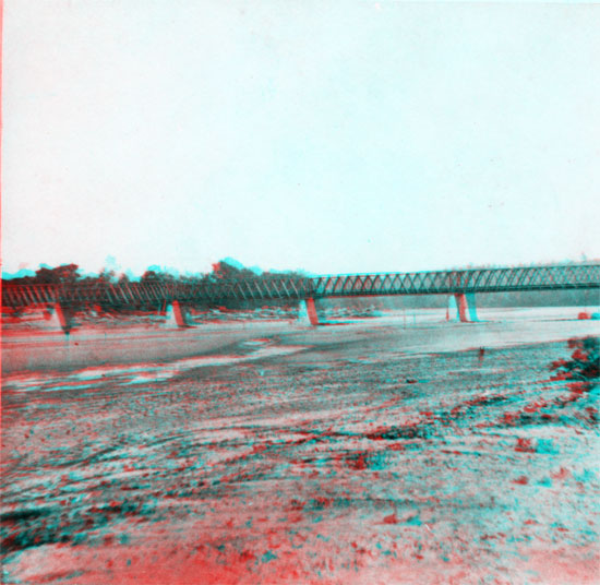 1867 Photo of bridge at Wyandotte, Kansas