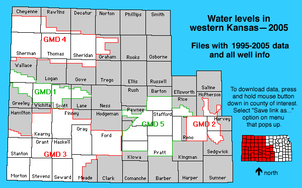 Kansas map showing sample locations
