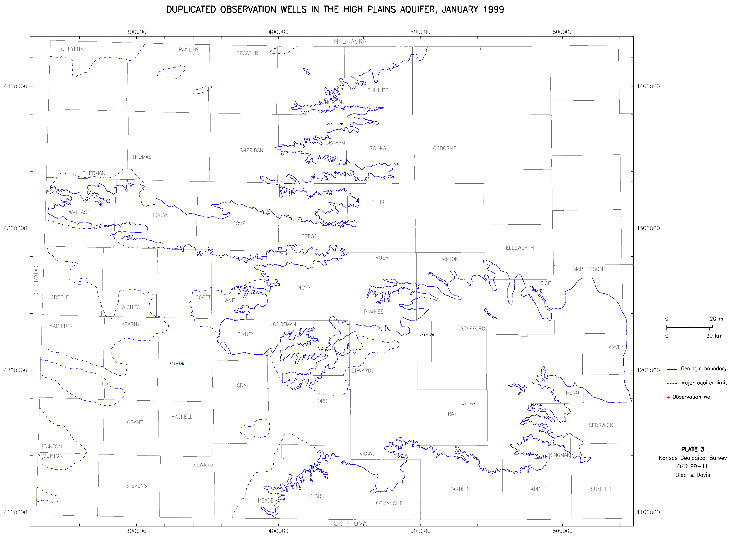 large map Duplicate Observation Wells