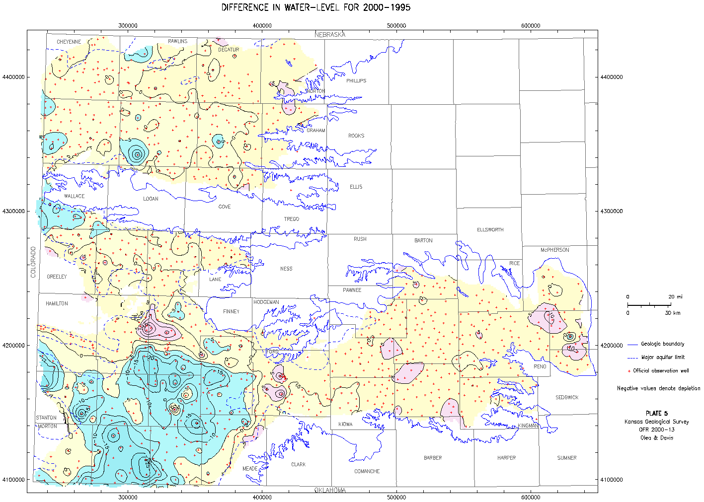 Difference in Water Level, 2000-1995 
width=1417 height=1011></a>
<hr>
Kansas Geological Survey, Water Level CD-ROM<br>
Send comments and/or suggestions to <a href=