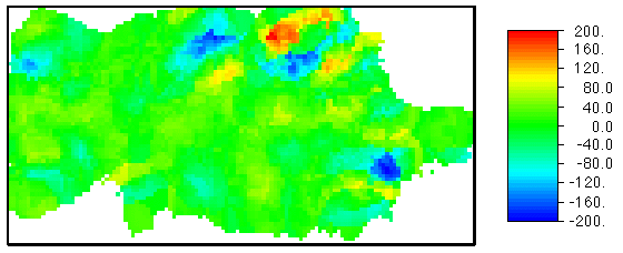 color map of first order water table residuals