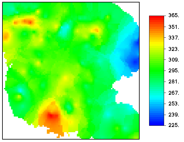 color map of Ordinary kriging estimation