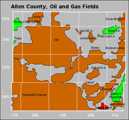 Allen County oil and gas map