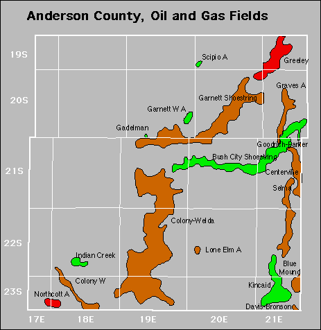 Anderson County oil and gas map