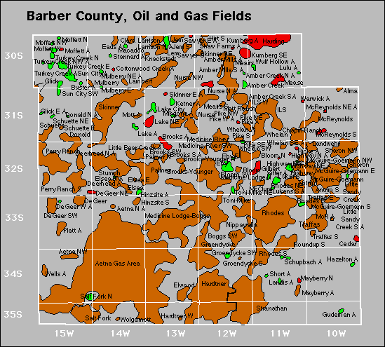 Barber County oil and gas map
