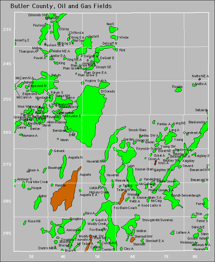 Butler County oil and gas map