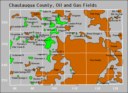 Chautauqua County oil and gas map