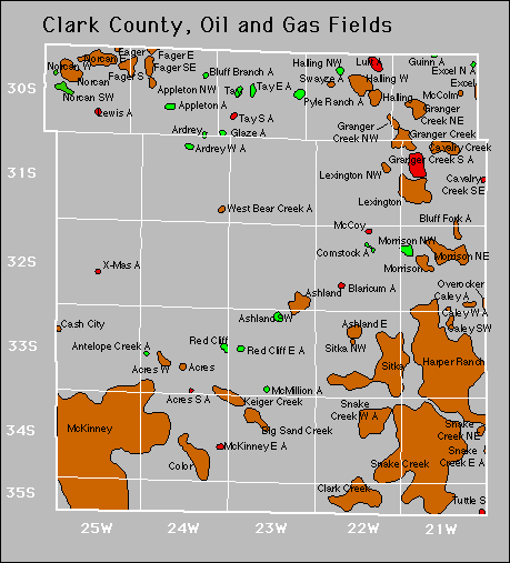 Clark County oil and gas map