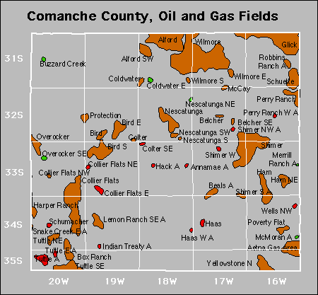 Comanche County oil and gas map