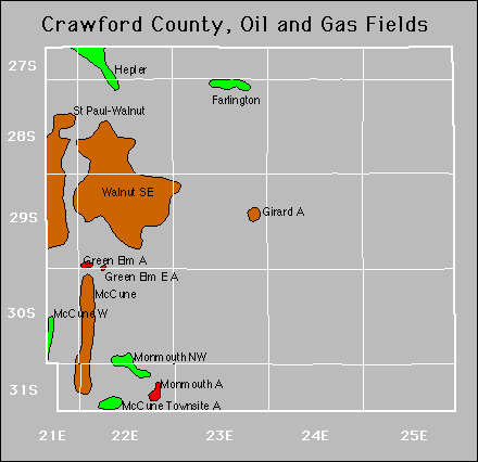 Crawford County oil and gas map