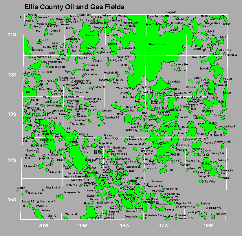 Ellis County oil and gas map