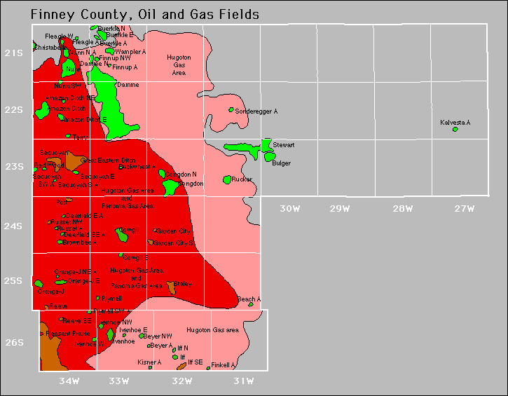 Finney County oil and gas map