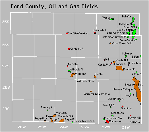 Ford County oil and gas map