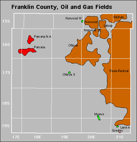 Franklin County oil and gas map