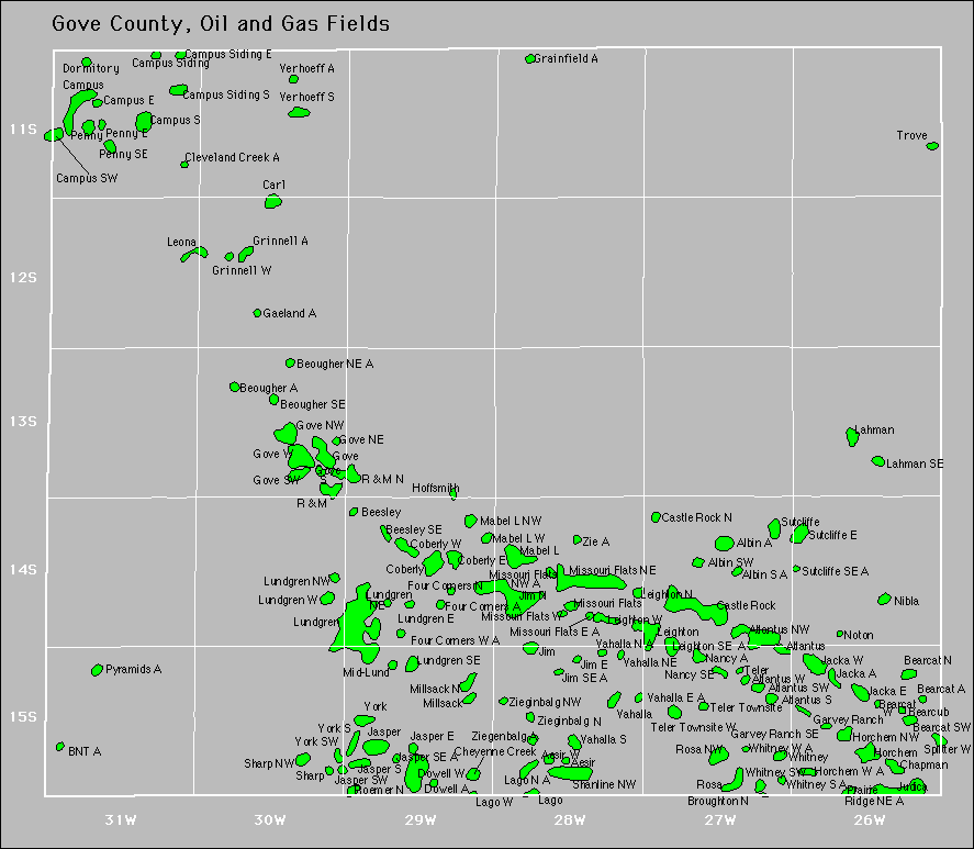 Gove County oil and gas map