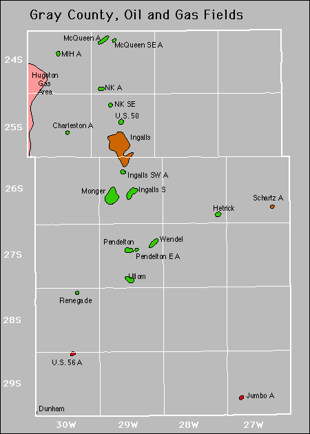 Gray County oil and gas map