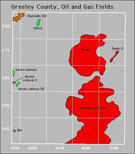 Greeley County oil and gas map