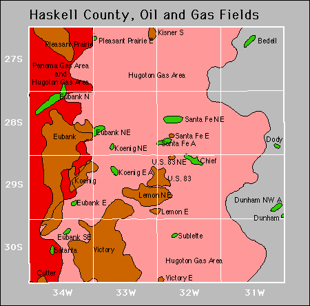 Haskell County oil and gas map