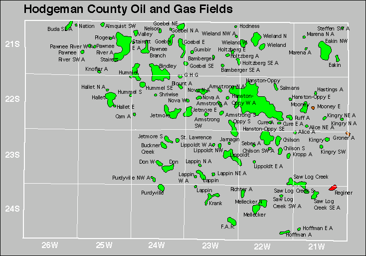 Hodgeman County oil and gas map