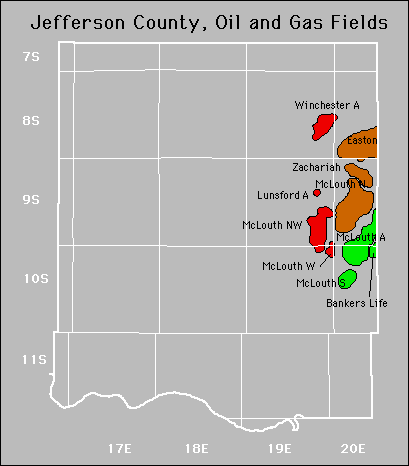 Jefferson County oil and gas map