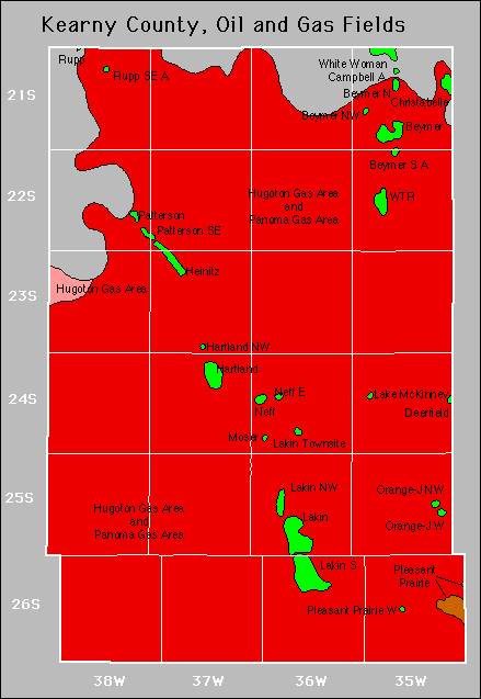 Kearny County oil and gas map