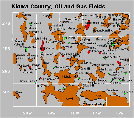 Kiowa County oil and gas map