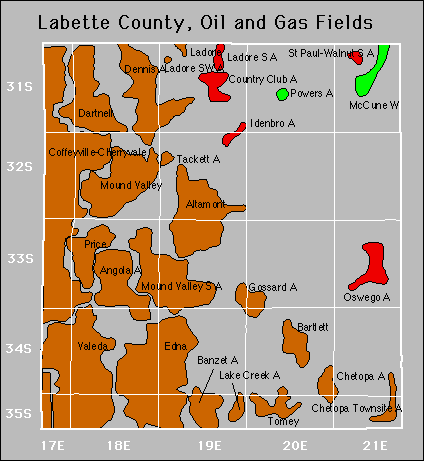 Labette County oil and gas map